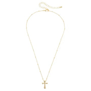 Canvas Cross Icon Necklace - Shiny Gold