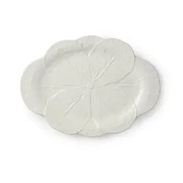 Le Jardin White Cabbage 3-D Oval Platter