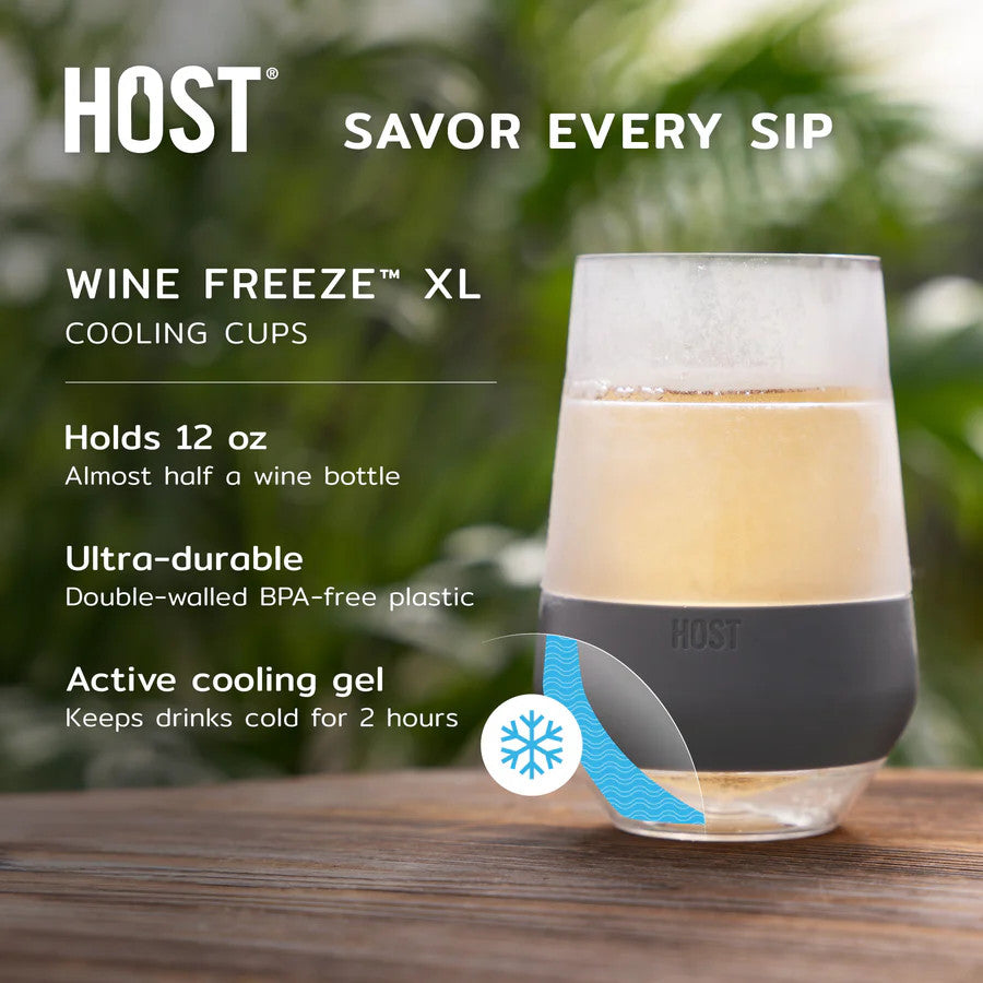Host Wine FREEZE XL Cooling Cup Vivid Colors - Set of 4