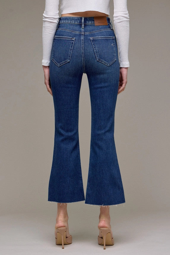 Hidden Jeans Women's Dark Wash Clean Cropped Flare