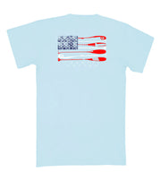 Coastal Cotton Men's American Flag Tee - Cobalt