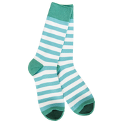 World's Softest Weekend True Stripe Crew - Frosty Spruce