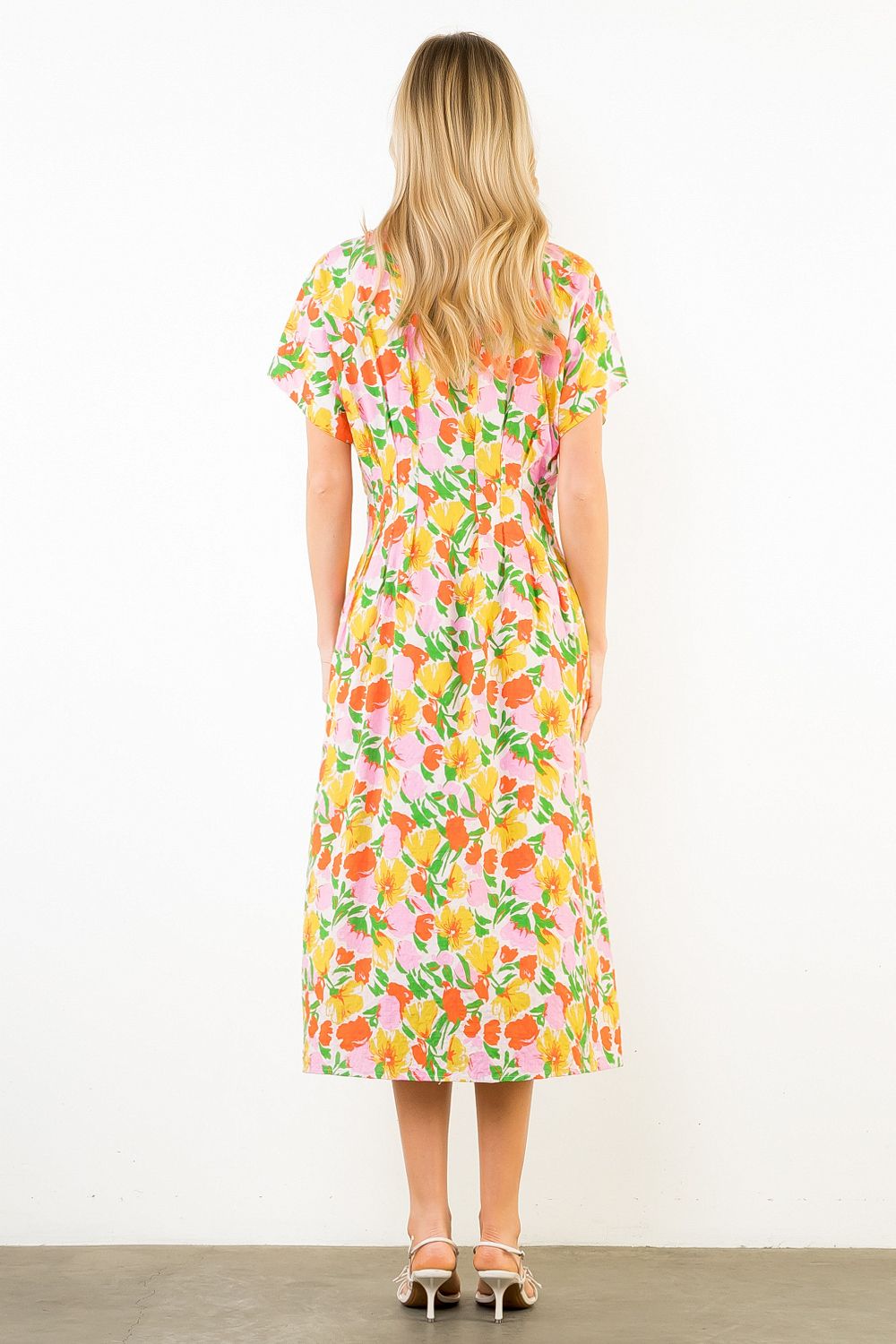 THML Women's Floral Button Down Dress