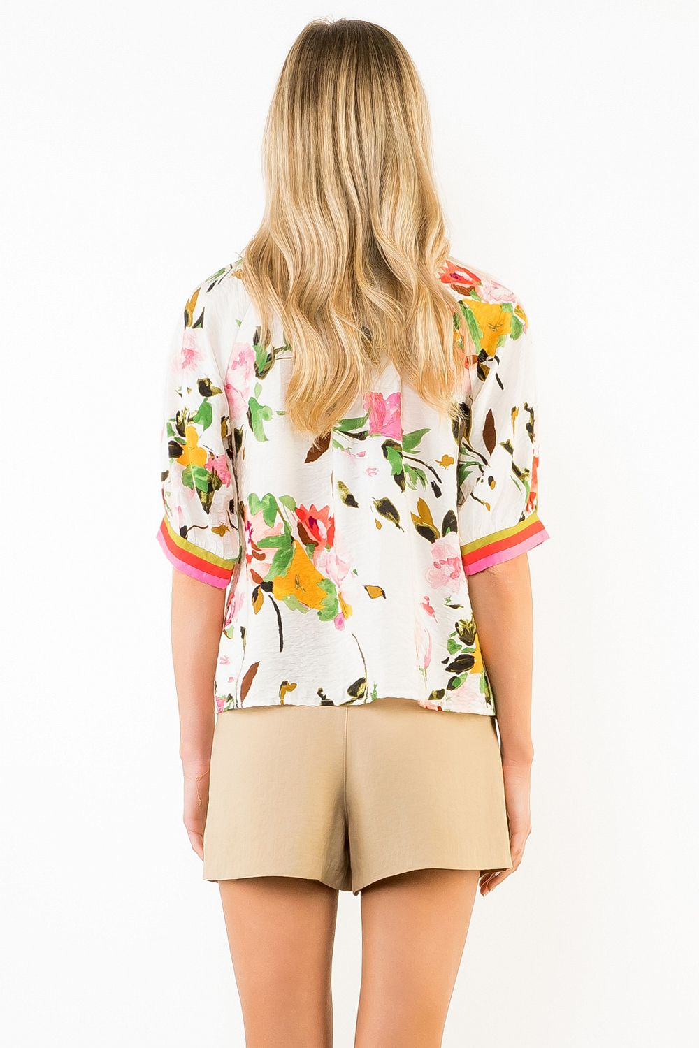 THML Women's Cream Floral Top