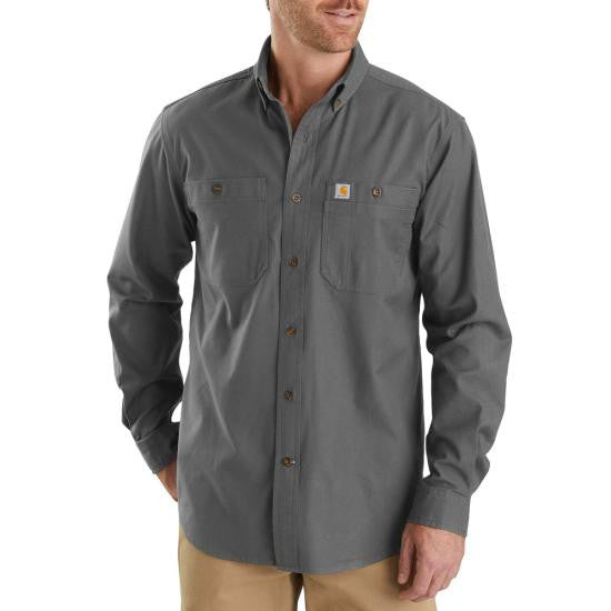 Carhartt Rugged Flex Rigby Long Sleeve Work Shirt - Gravel