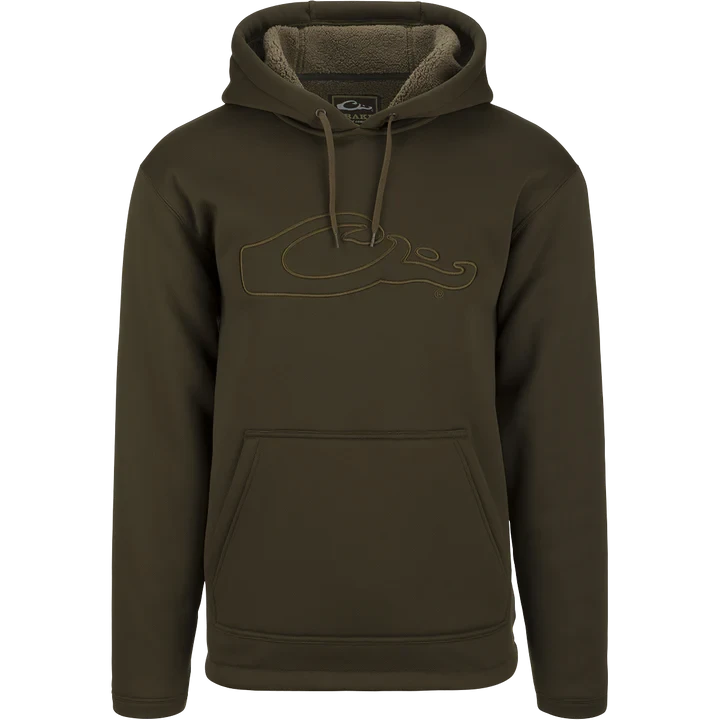 Drake LST Silencer Fleece-Lined Hoodie - Green Timber