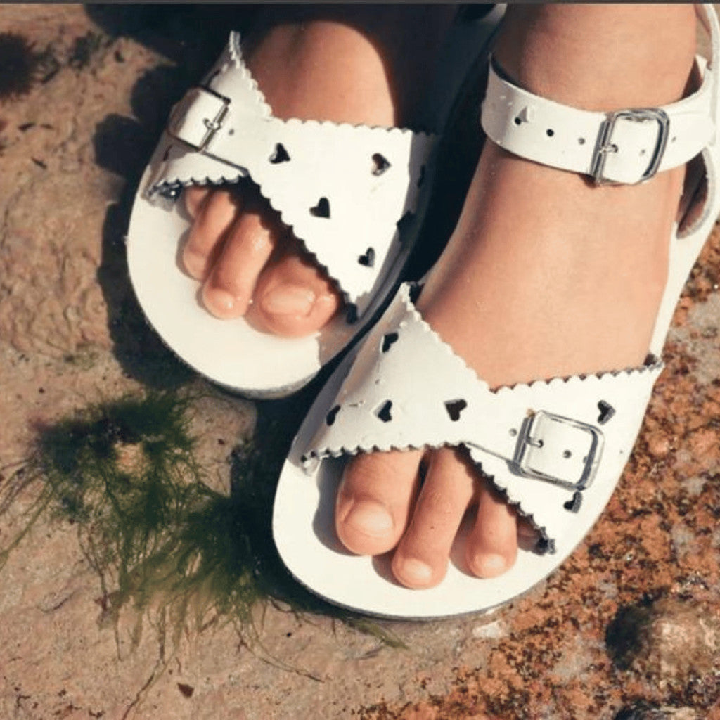 Sun‑San Sweetheart Little Girl's Sandals - White