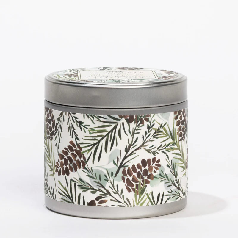Greenleaf Silver Spruce Tin Candle