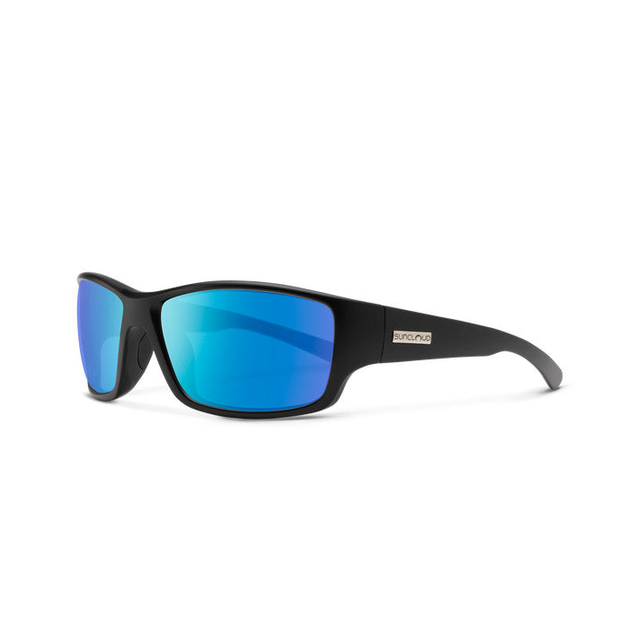 Suncloud Hull Polarized Sunglasses - Matte Black/Polarized Blue Mirror