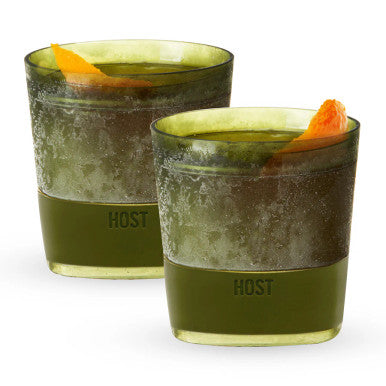 Host Whiskey FREEZE Cooling Cup Olive Green - Set of 2
