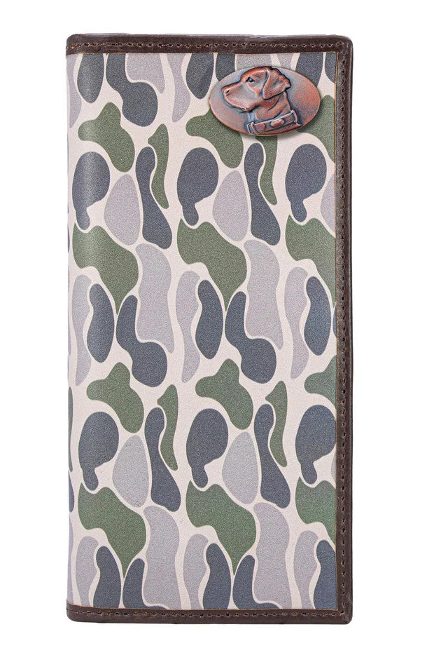 Zep-Pro Men's Secretary Old School Camo Leather Wallet - Lab