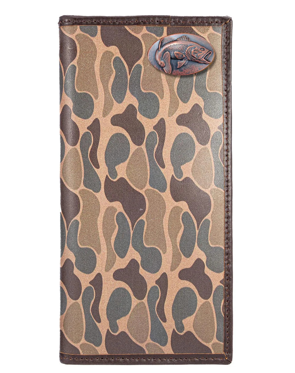 Zep-Pro Men's Secretary Old School Camo Leather Wallet - Bass