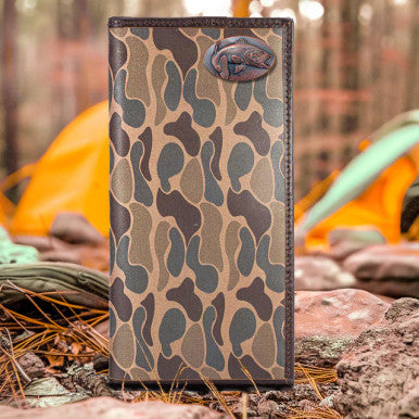 Zep-Pro Men's Secretary Old School Camo Leather Wallet - Bass