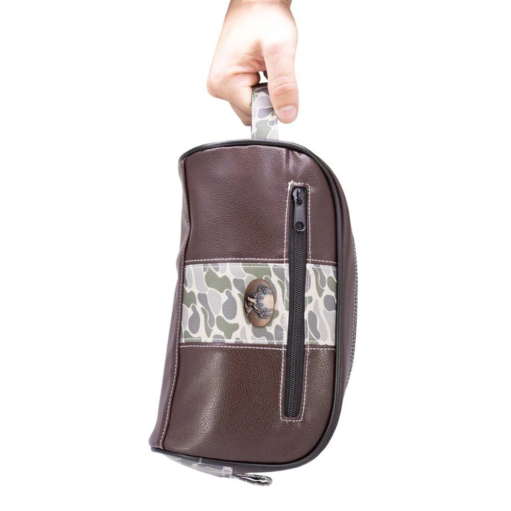 Zep-Pro Buck Old School Camo Men's Toiletry Bag - Green/Gray