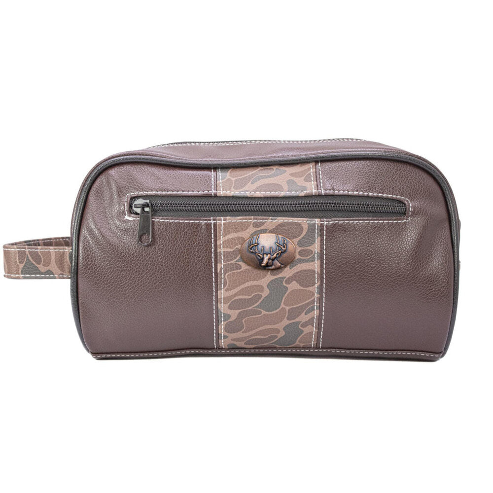 Zep-Pro Buck Old School Camo Men's Toiletry Bag - Brown