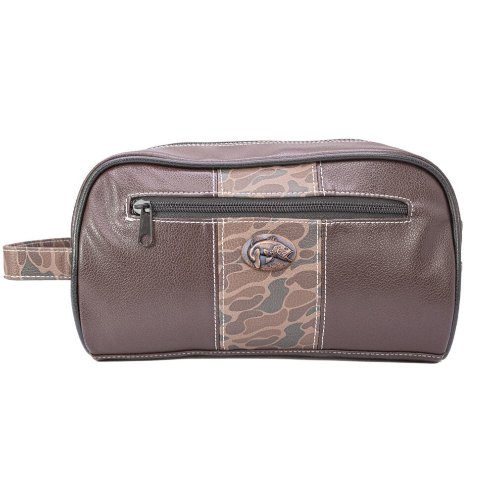 Zep-Pro Bass Old School Camo Men's Toiletry Bag - Brown