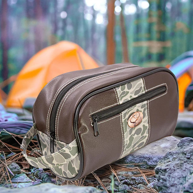 Zep-Pro Lab Old School Camo Men's Toiletry Bag - Green/Gray