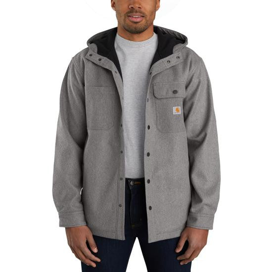 Carhartt Rain Defender Relaxed Fit Heavyweight Hooded Shirt Jac - Black Heather