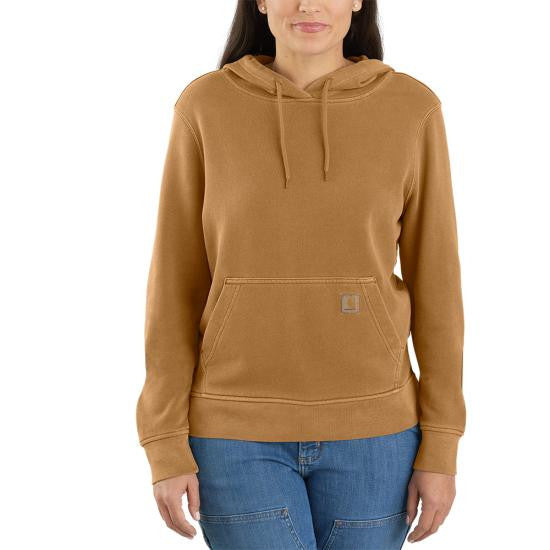 Carhartt Women's Relaxed Fit Midweight Garment Dyed French Terry Hooded Sweatshirt - Carhartt Brown