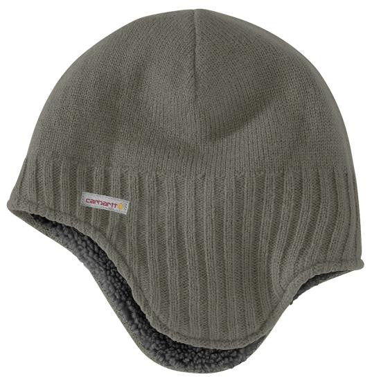 Carhartt Knit Sherpa Lined Earflap Hat - Dusty Olive