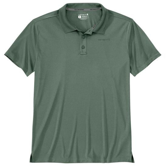 Carhartt Men's Force Sun Defender Relaxed Fit Lightweight Short-Sleeve Polo - Green Slate Heather