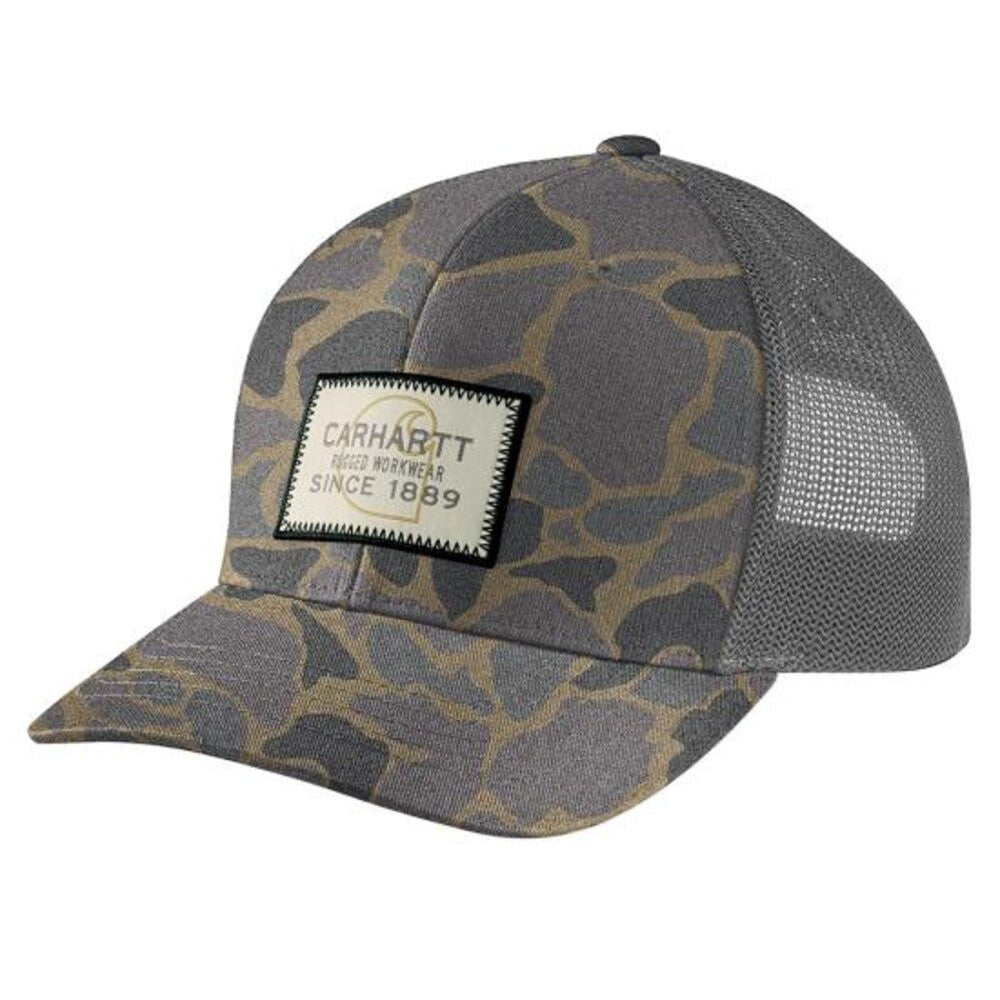 Carhartt Wool Mesh Back Camo Logo Patch Cap - Khaki Vintage Camo