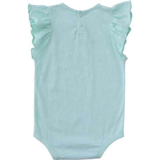 Carhartt Infant Girls Ruffle Sleeve Bee Bodysuit - Yucca