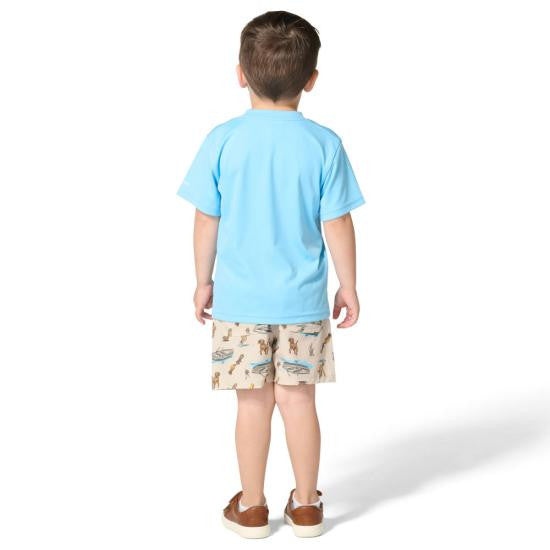 Carhartt Toddler Boys Short Sleeve Force Sun Defender Short and Woven Printed Short Set - Sand