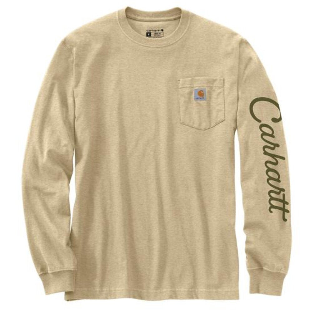 Carhartt Men's Loose Fit Heavyweight Long-Sleeve Pocket Duck Graphic T-Shirt - Beach Heather