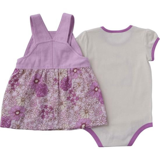 Carhartt Infant Girls Short Sleeve Bodysuit and Chambray Jumper Set - Bodacious