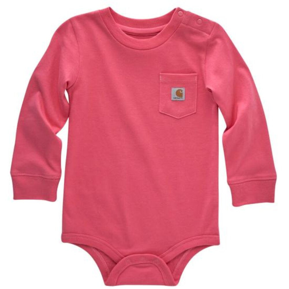 Carhartt Infant Girls Long-Sleeve Pocket Bodysuit - Pink Lemonade