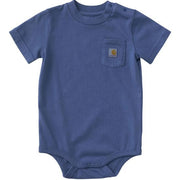 Carhartt Infant Short-Sleeve Garment Dyed Pocket Bodysuit - Unisex - Blue Horizon Wash