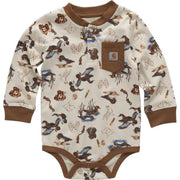 Carhartt Infant Boys Long-Sleeve Printed Henley Bodysuit - Turtle Dove