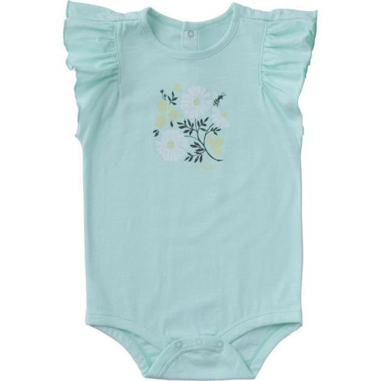 Carhartt Infant Girls Ruffle Sleeve Bee Bodysuit - Yucca