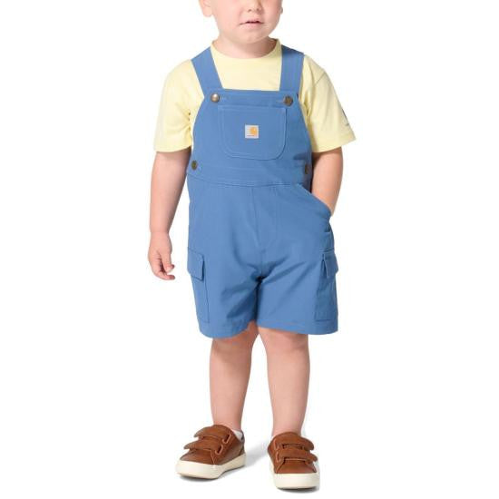 Carhartt Infant Boys Short Sleeve Bodysuit and Cargo Pocket Shortall Set - Blue Horizon