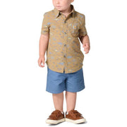 Carhartt Toddler Boys Short Sleeve Print Shirt and Canvas Short Set - Blue Horizon