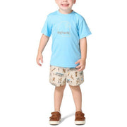 Carhartt Toddler Boys Short Sleeve Force Sun Defender Short and Woven Printed Short Set - Sand