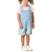 Carhartt Toddler Girls Short-Sleeve Bee Print T-Shirt and Denim Shortall Set - Light Wash