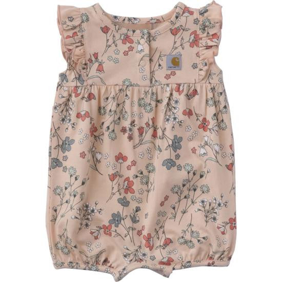 Carhartt Infant Girls Sleeveless Floral Print Romper - Bleacher Apricot