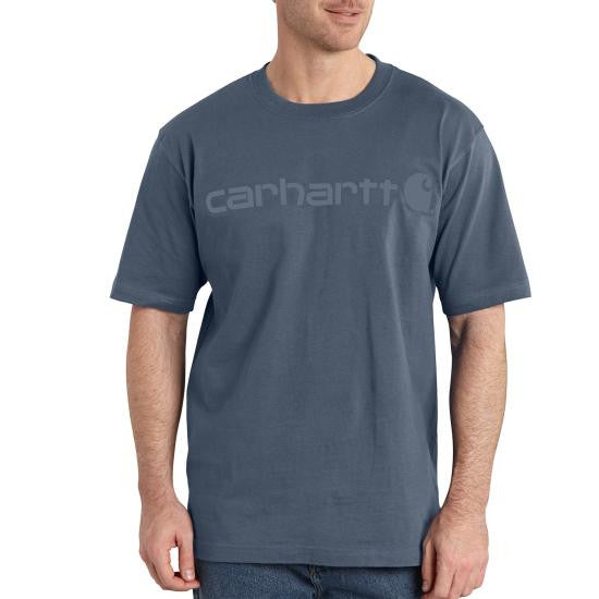 Carhartt Men's Short Sleeve Logo T-Shirt - Bluestone