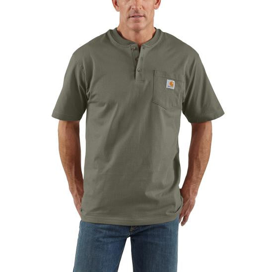 Carhartt Short Sleeve Workwear Henley T-Shirt - Dusty Olive