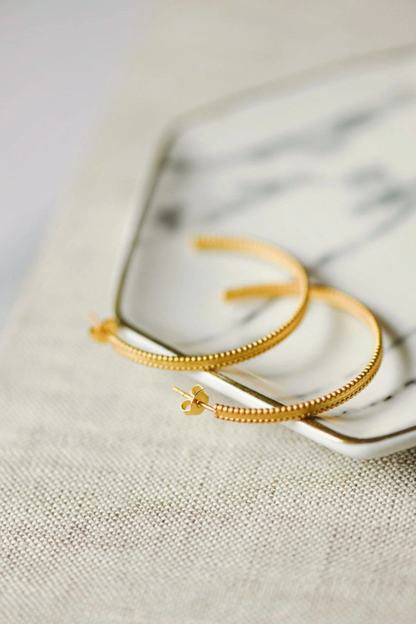 Tatum James Gold Lynda Dotted Hoops