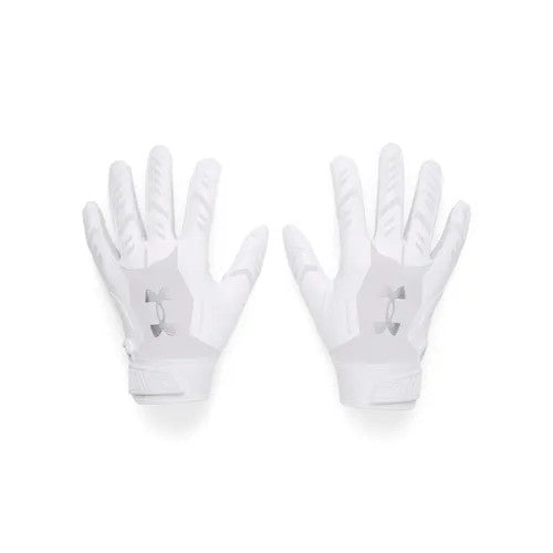 Under Armour Men's F9 Nitro Football Gloves - White/Silver