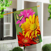 Evergreen Giant Gerbera Suede House Flag
