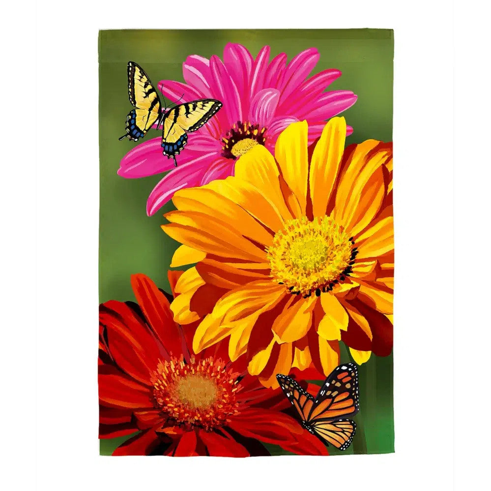 Evergreen Giant Gerbera Suede House Flag