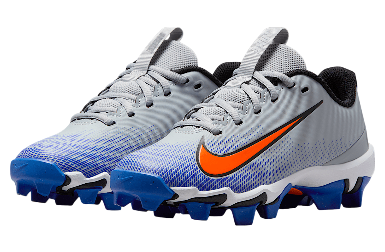 Nike Vapor Shark 3 Youth Football Cleats -Wolf Grey/Total Orange-Racer Blue-Whit e