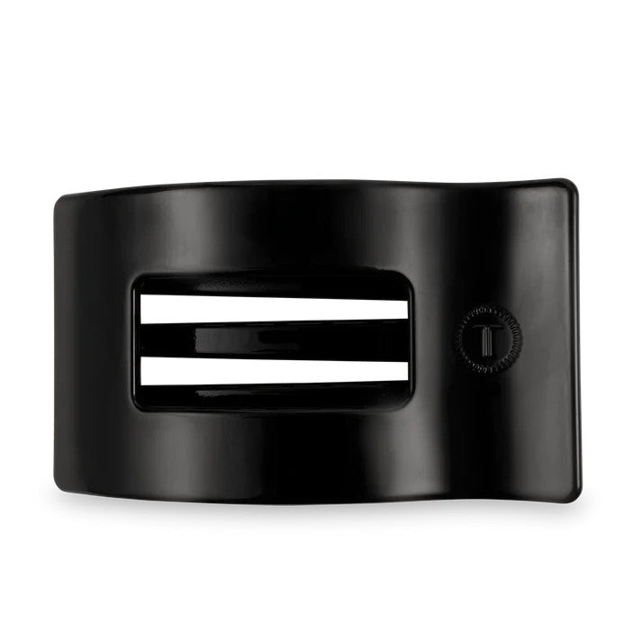Teleties Jet Black Large Flat Rectangle Hair Clip