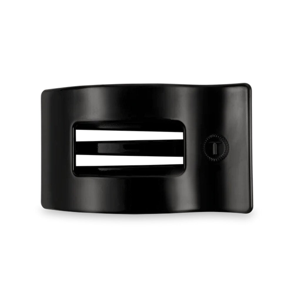 Teleties Jet Black Medium Flat Rectangle Hair Clip