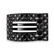 Teleties Jet Black Quilted Large Flat Rectangle Hair Clip