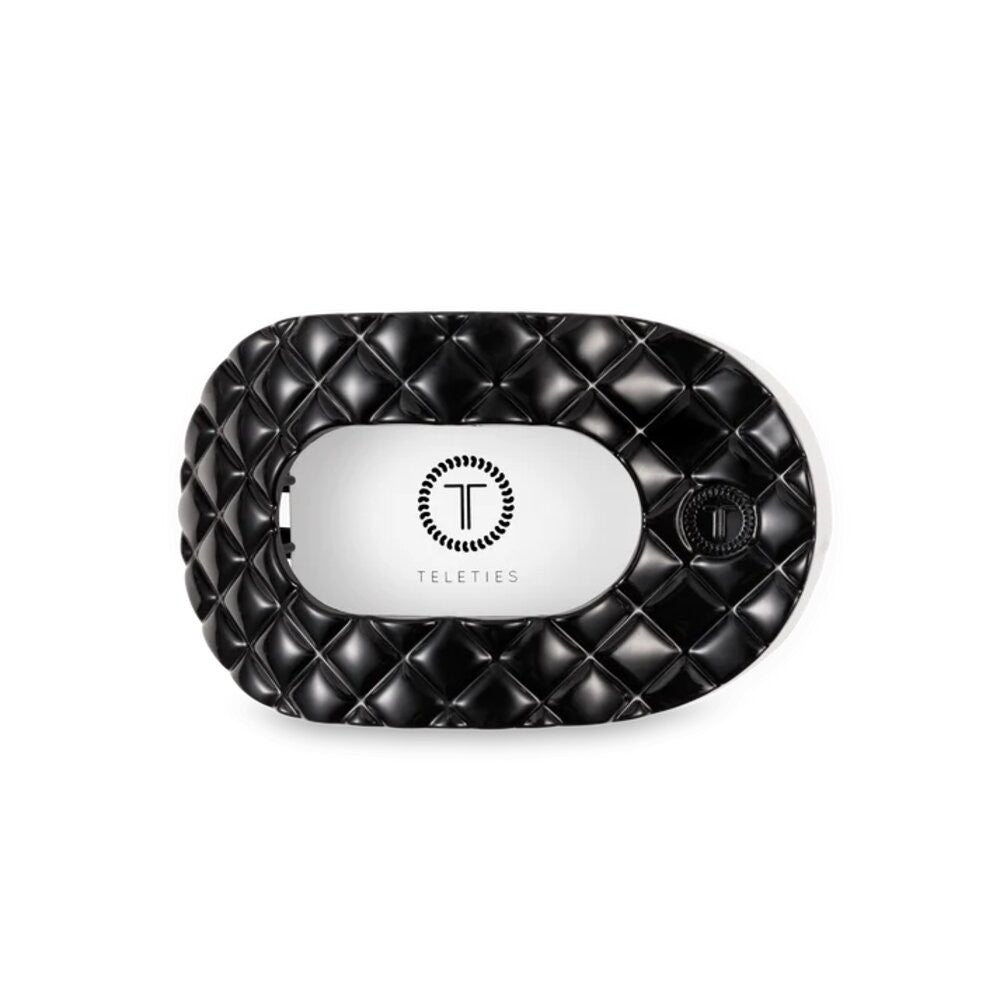 Teleties Jet Black Quilted Medium Flat Round Hair Clip